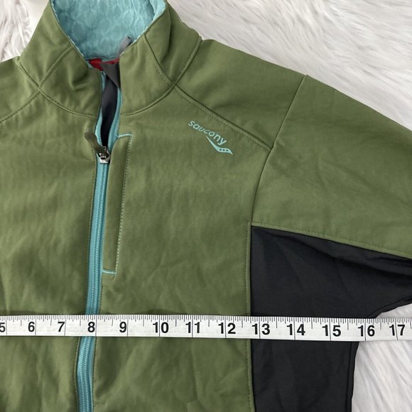 Saucony womens green athletic jacket fitted full zip size XS EUC - Picture 6 of 12